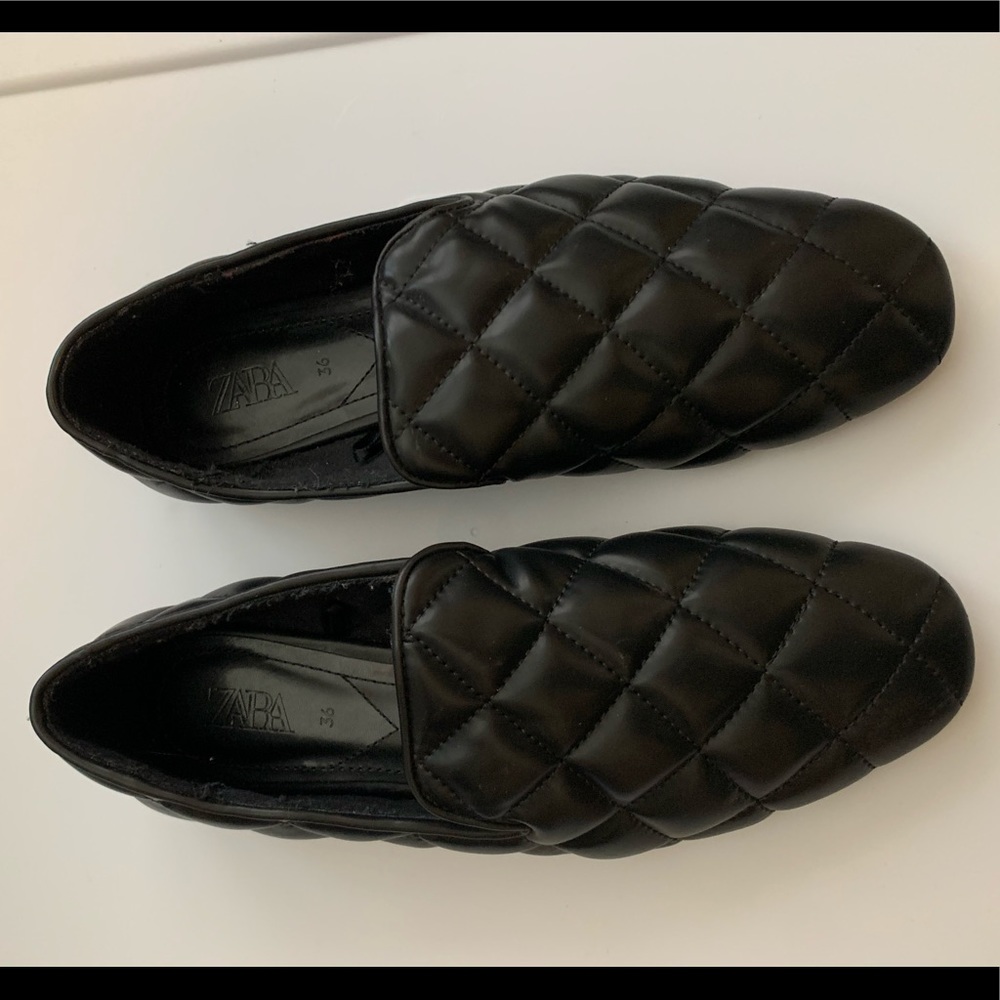 Zara quilted flats